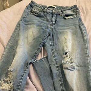 Women's Kancan Distressed Blue Jeans